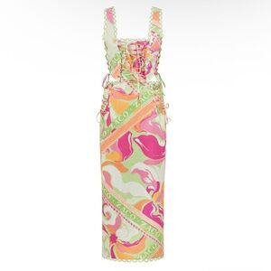 Sabo Skirt Pink and Green Spaghetti Strap Sundress